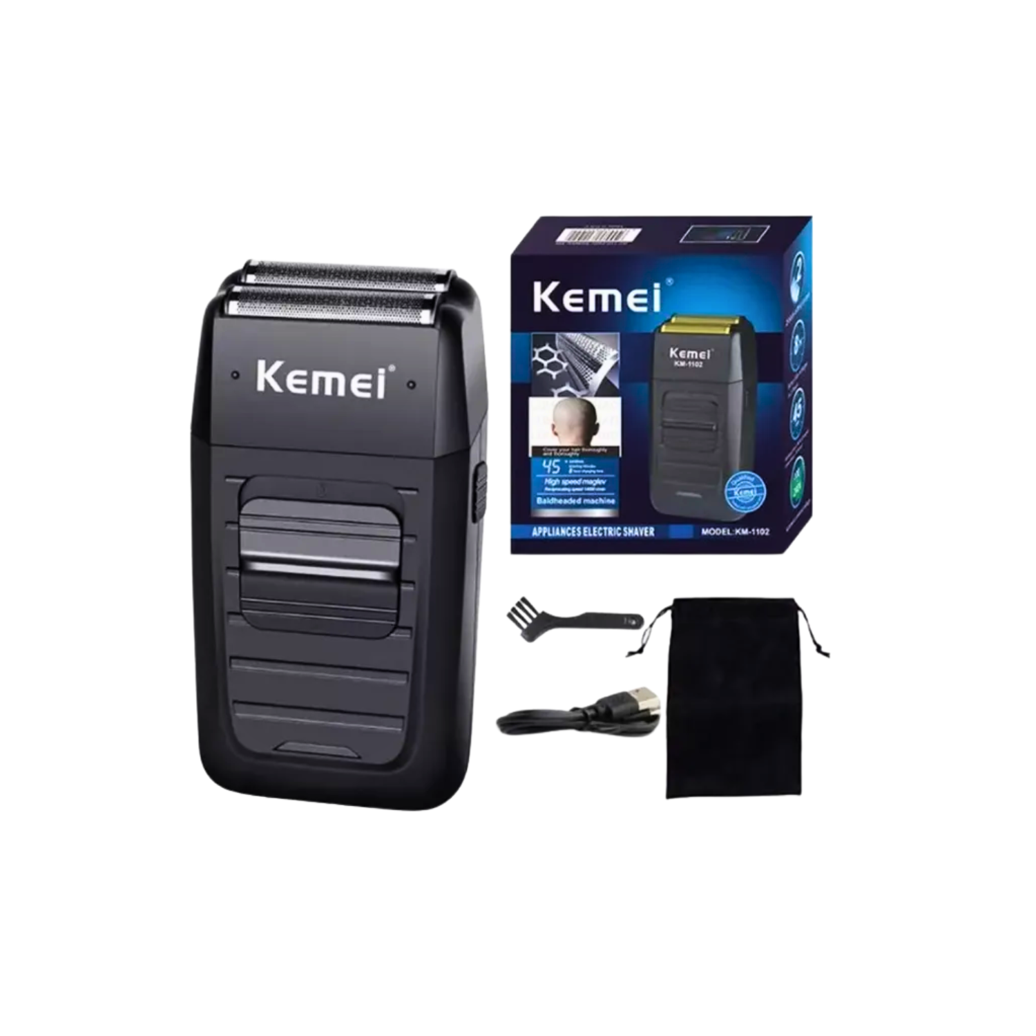 Combo KEMEI Clipper KM2600 Trimmer KM2299 y Shaver KM1102-2