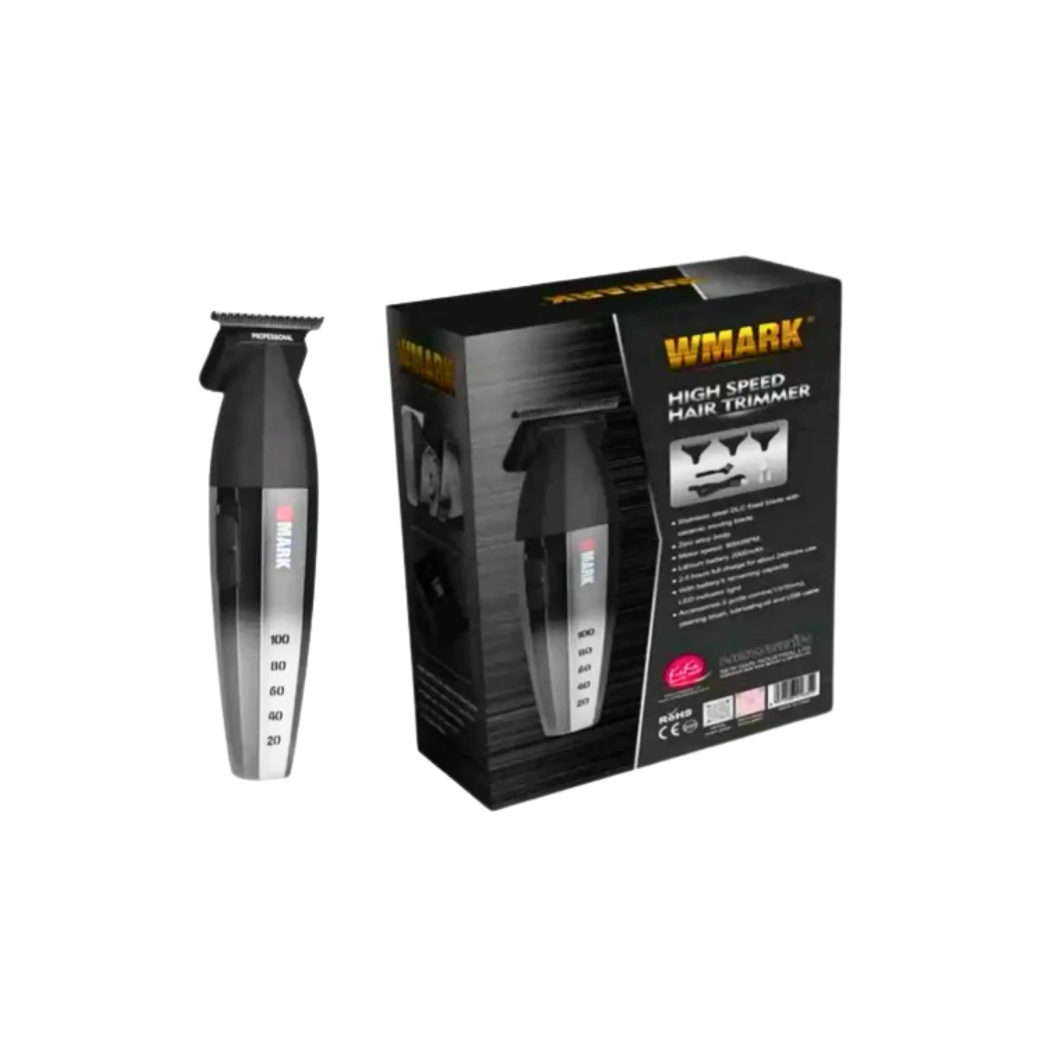 Maquina Trimmer Patillera NG 325 Wmark 9000 RPM Plateado-3