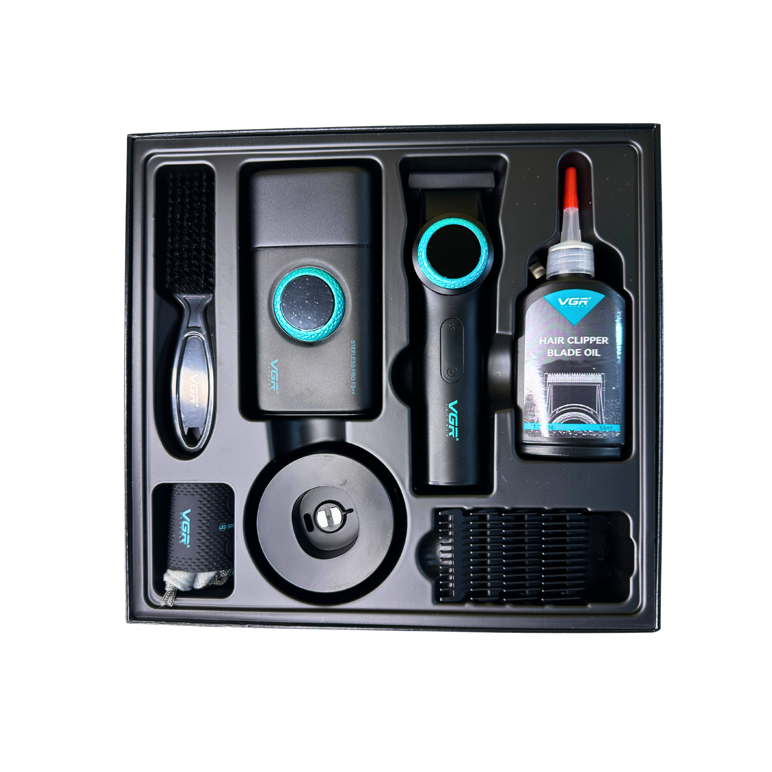 Combo Vgr Barber a Profesional Trimmer V 977 Shaver V 377 Color Negro-3