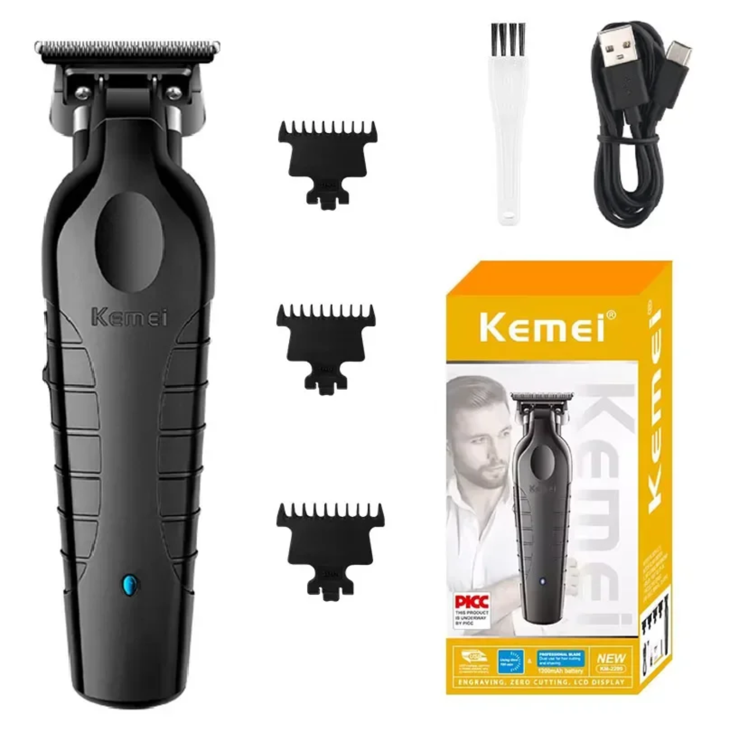 Cortadora De Pelo Patillera Trimmer Kemei Km-2299 Barber-3