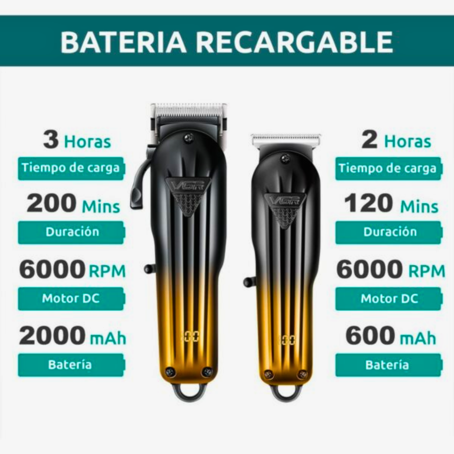 Kit M quina Barber a Clipper Trimmer VGR V 646 Dorado-2
