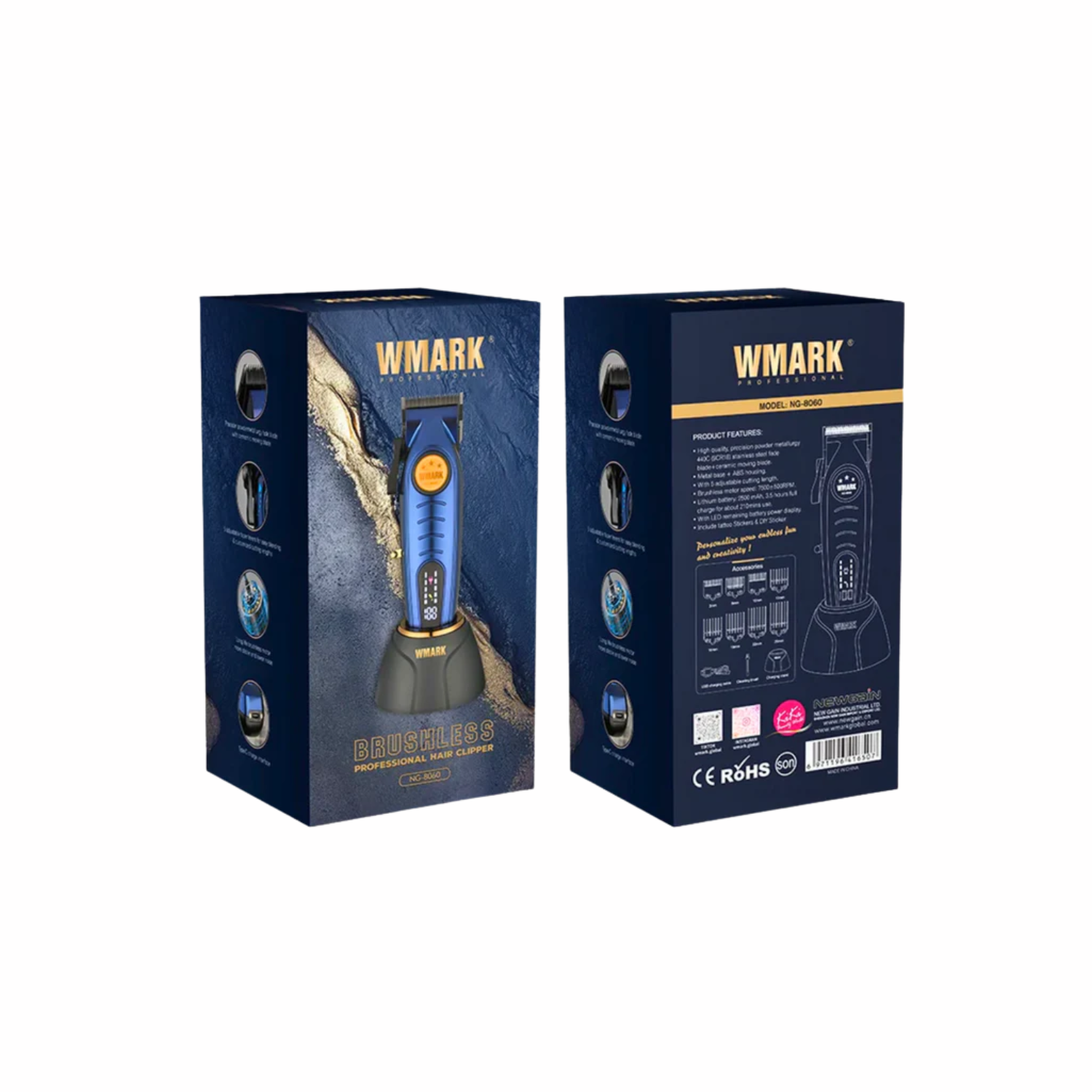Cortadora WMARK Professional NG‑8060 – Potencia de 7500 RPM Azul-3