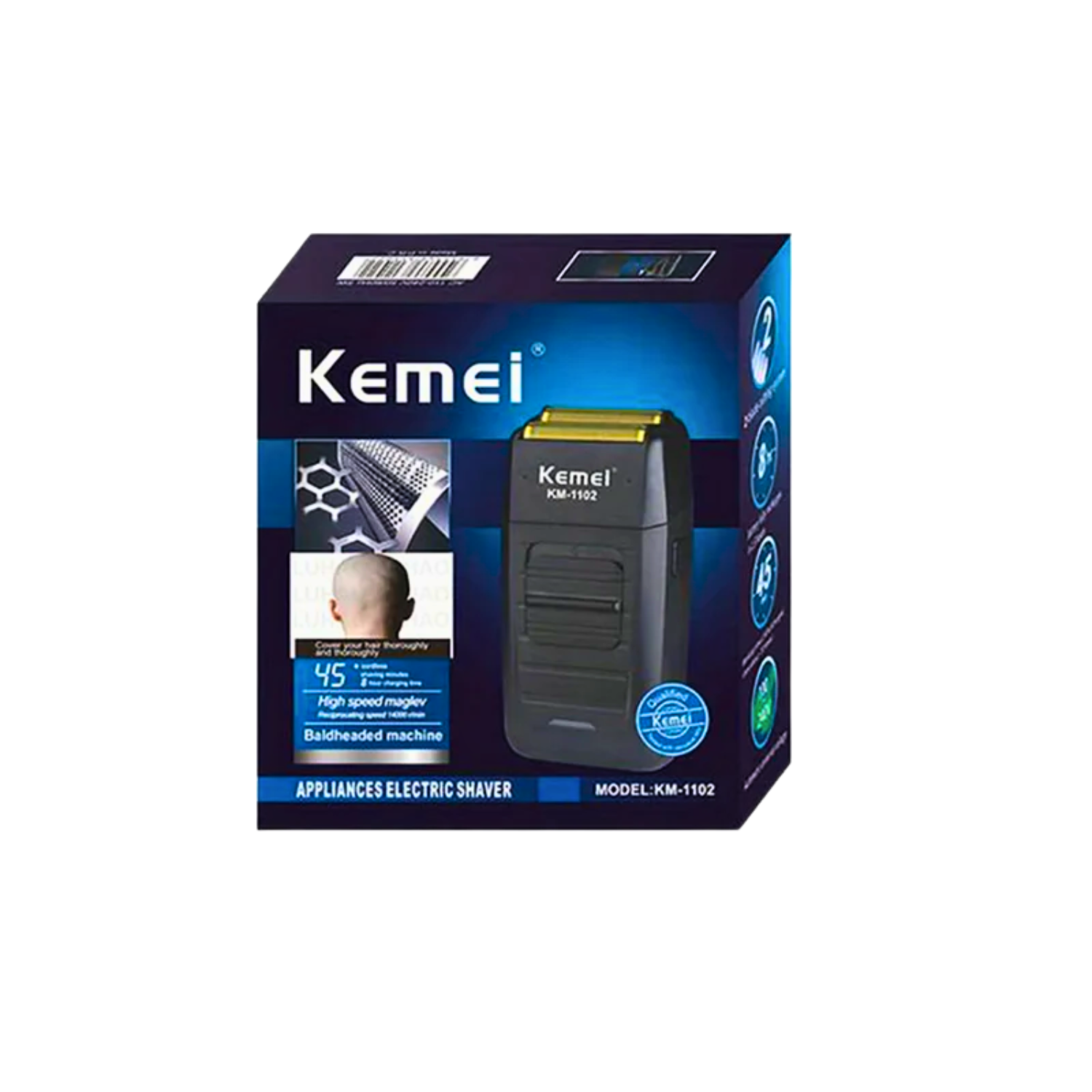 Combo Patillera Trimmer Kemei 264 Shever Kemei 1102 Color Negro-2