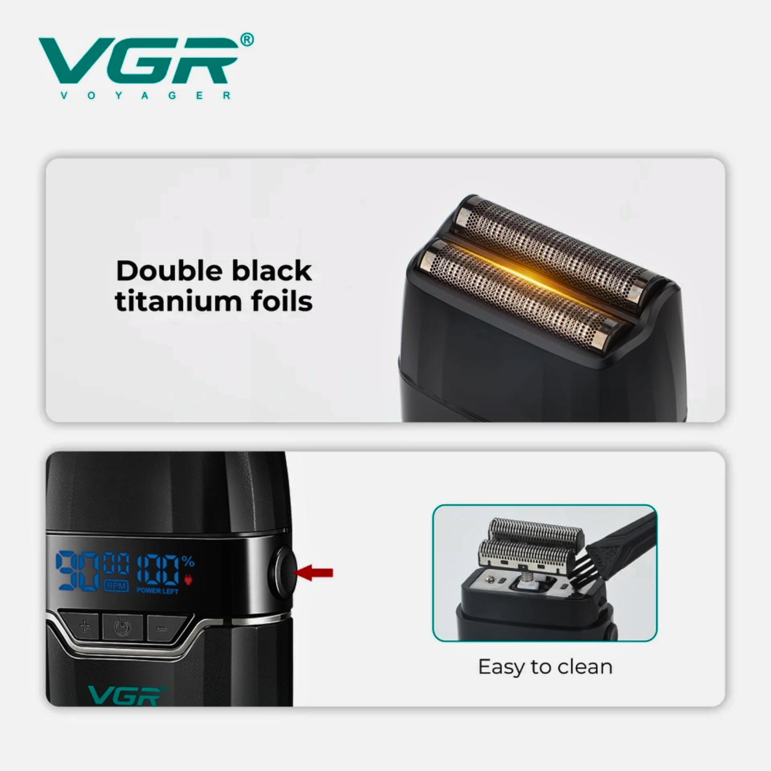 Afeitadora Profesional Shaver Vgr V 308 De 9000 Rpm Azul-4