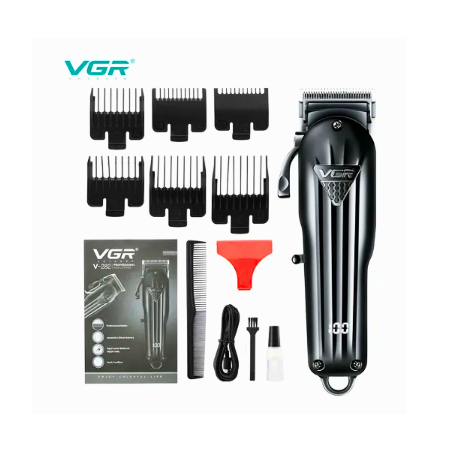 M quina Cortapelo VGR V 282 Recargable Profesional Inal mbrica Negro-0