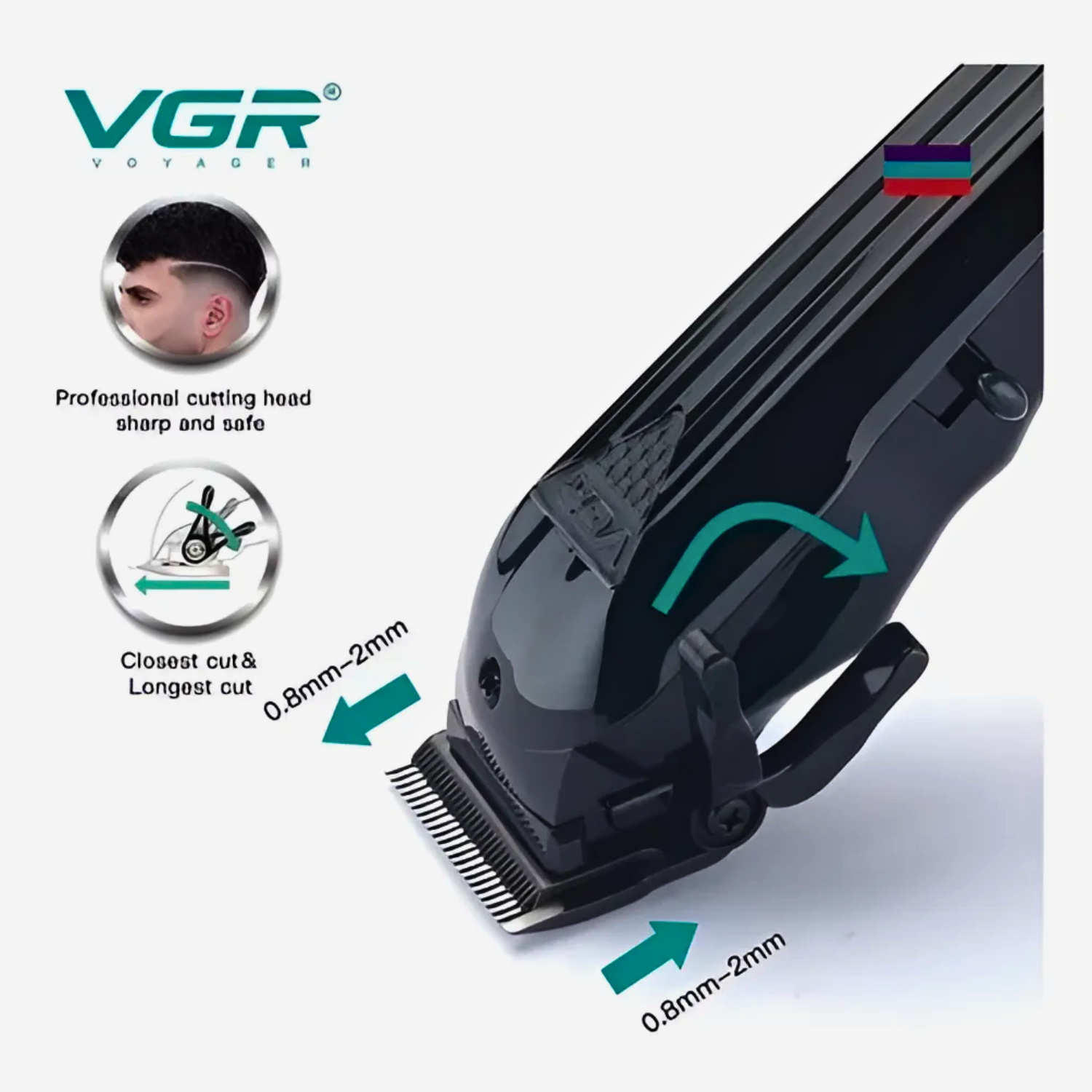 M quina Cortapelo VGR V 282 Recargable Profesional Inal mbrica Negro-2