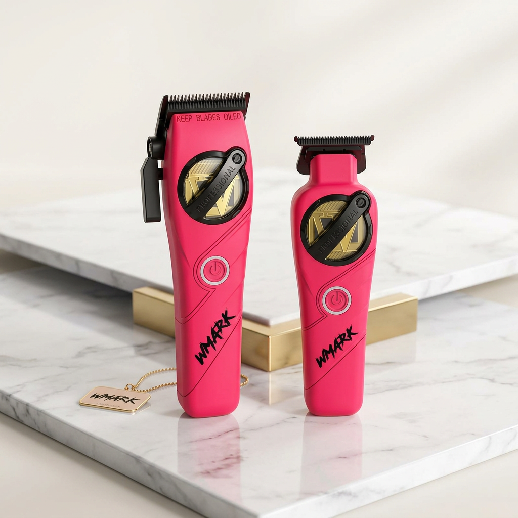 Kit Combo Cortadora Pelo y Trimmer Wmark NG-8613 Rosado Profesional-3