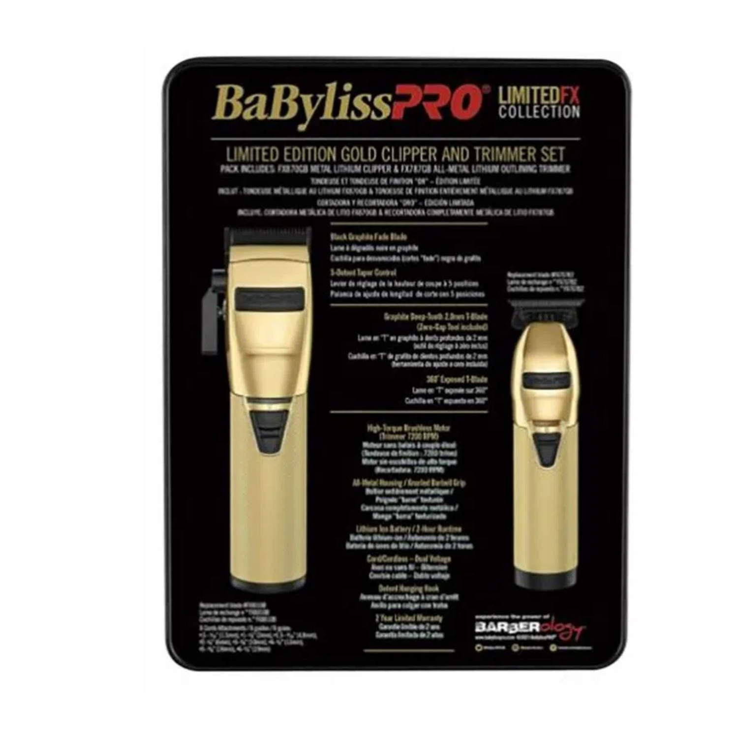 Kit Babylisspro Cortadora Y Desvelladora Gold/black-2