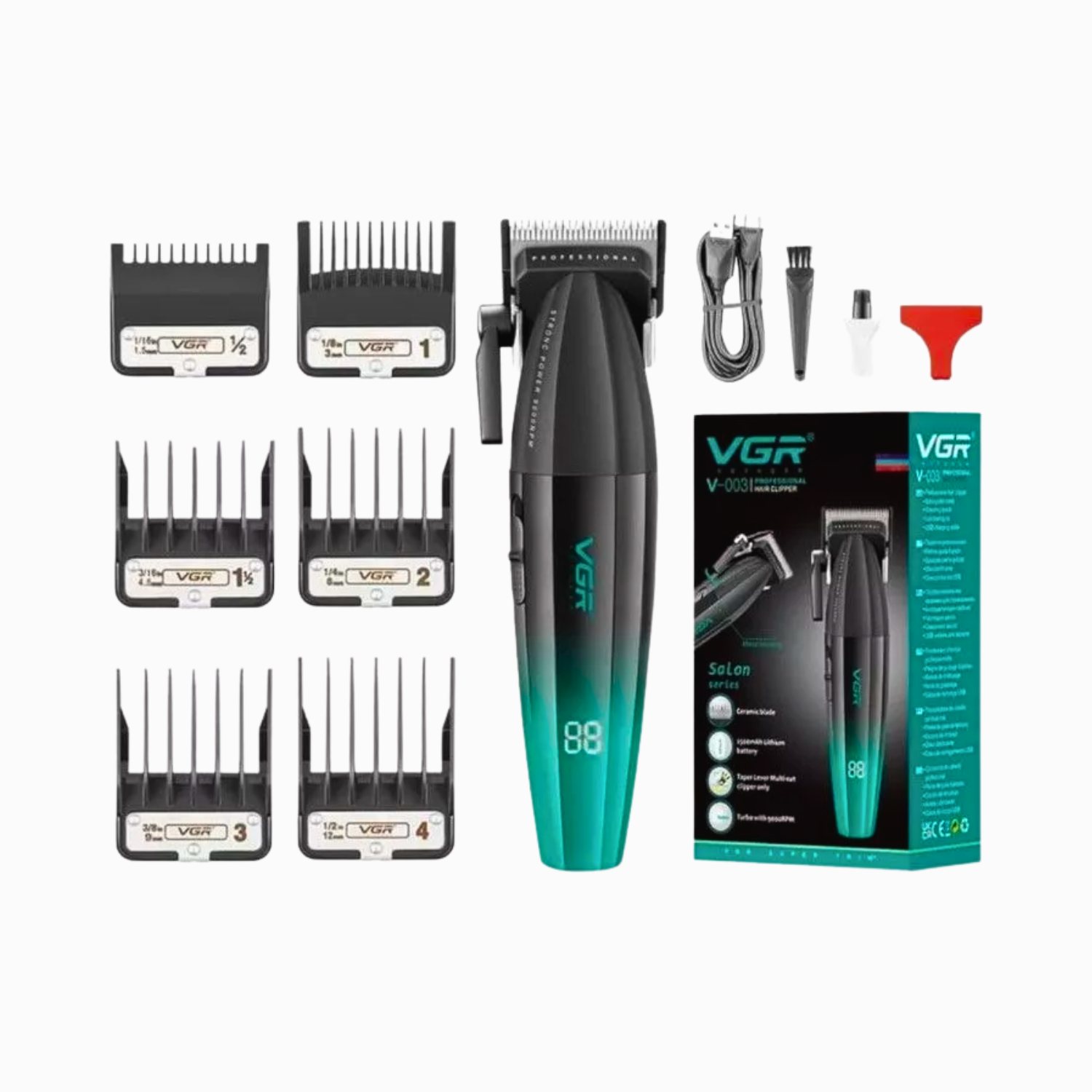 Barber Combo VGR Profesional Cortapelo V-003 y Trimmer V-906-2