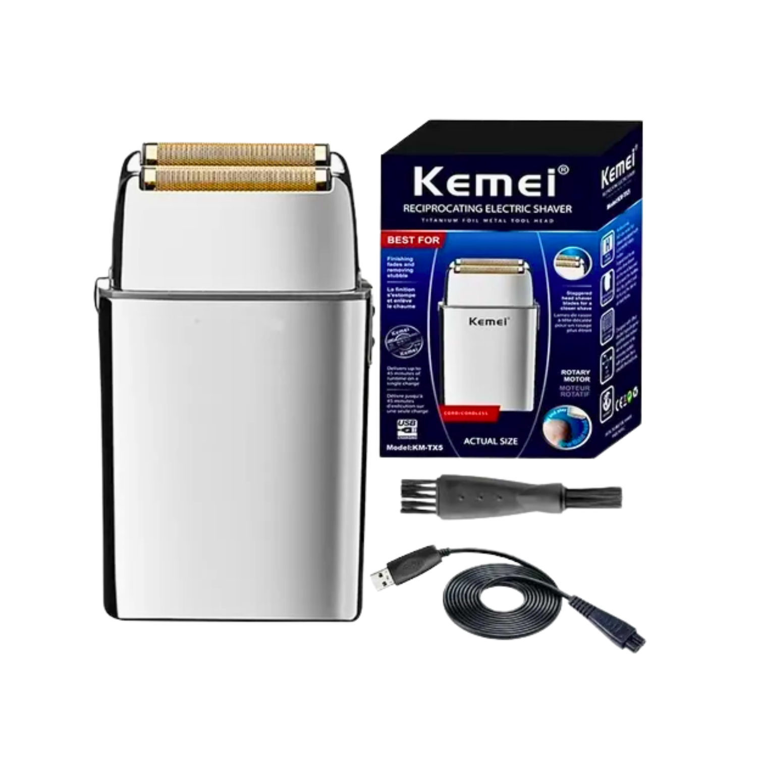 Kemei Shaver TX5 Afeitadora Inalambrica Recargable-3