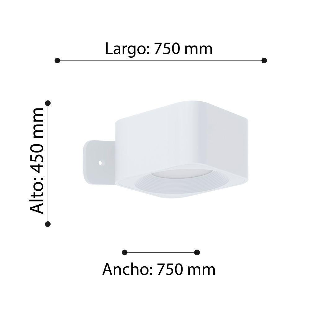 Aplique Inalámbrico Recargable Usb Touch Regulador Muraglie Led 1X5W cuadrado Blanco-5