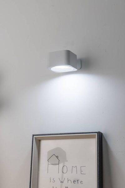 Aplique Inalámbrico Recargable Usb Touch Regulador Muraglie Led 1X5W cuadrado Blanco-5