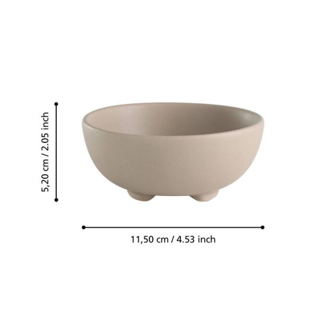 Cuenco decorativo KALININ cerámica Beige 5 x 11 diámetro-2
