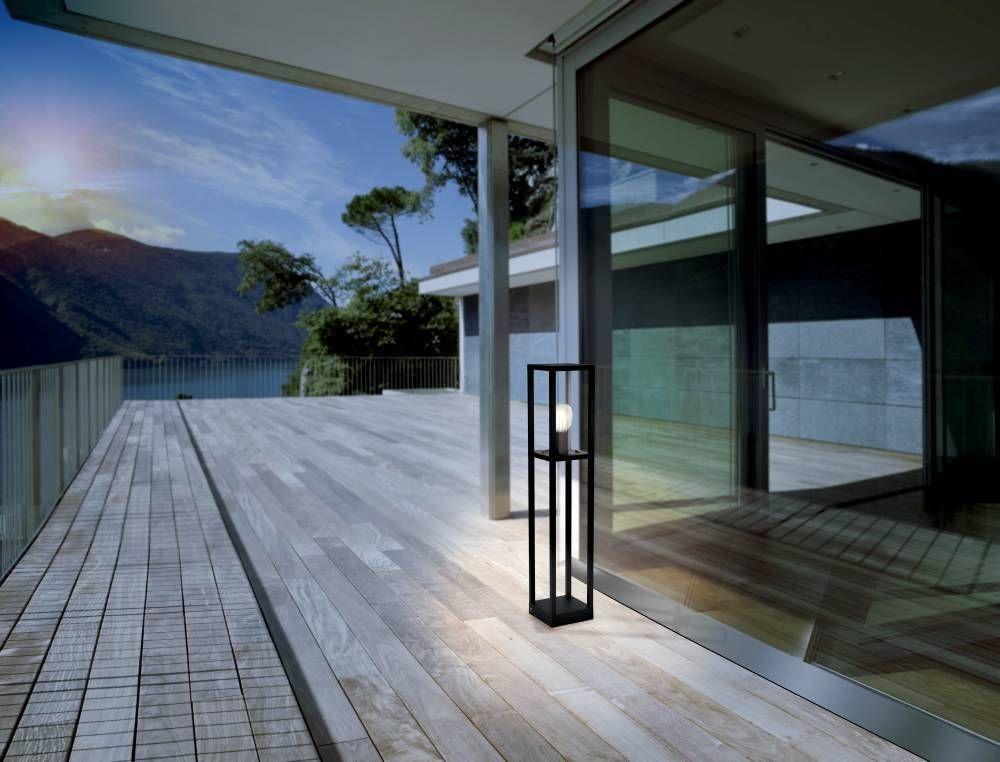 LAMPARA DE PIE CASCINETTA ACERO NEGRO E27 1X40W IP55 COD.98715-2