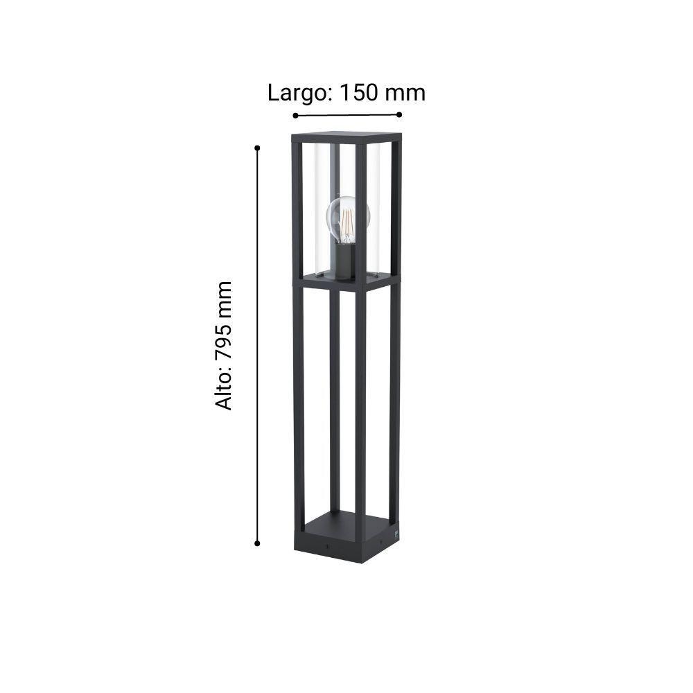 LAMPARA DE PIE CASCINETTA ACERO NEGRO E27 1X40W IP55 COD.98715-4
