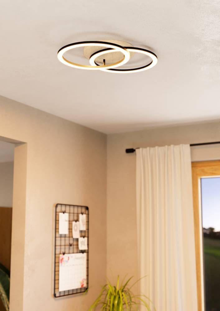 LAMPARA DE TECHO LOMALTAS-Z ACERO MADERA NEGRO  2X16W LED INCLUIDA COD.99676-1