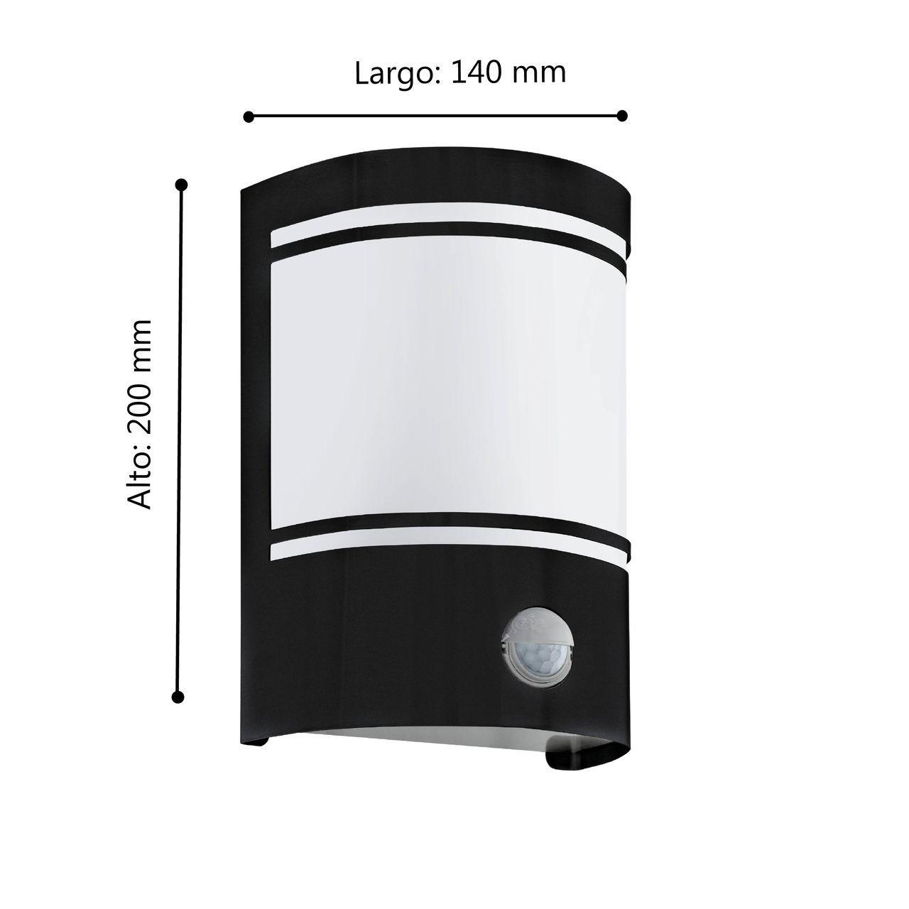 APLIQUE DE PARED CERNO ACERO NEGRO E27 1X40W IP44 COD.99566-2