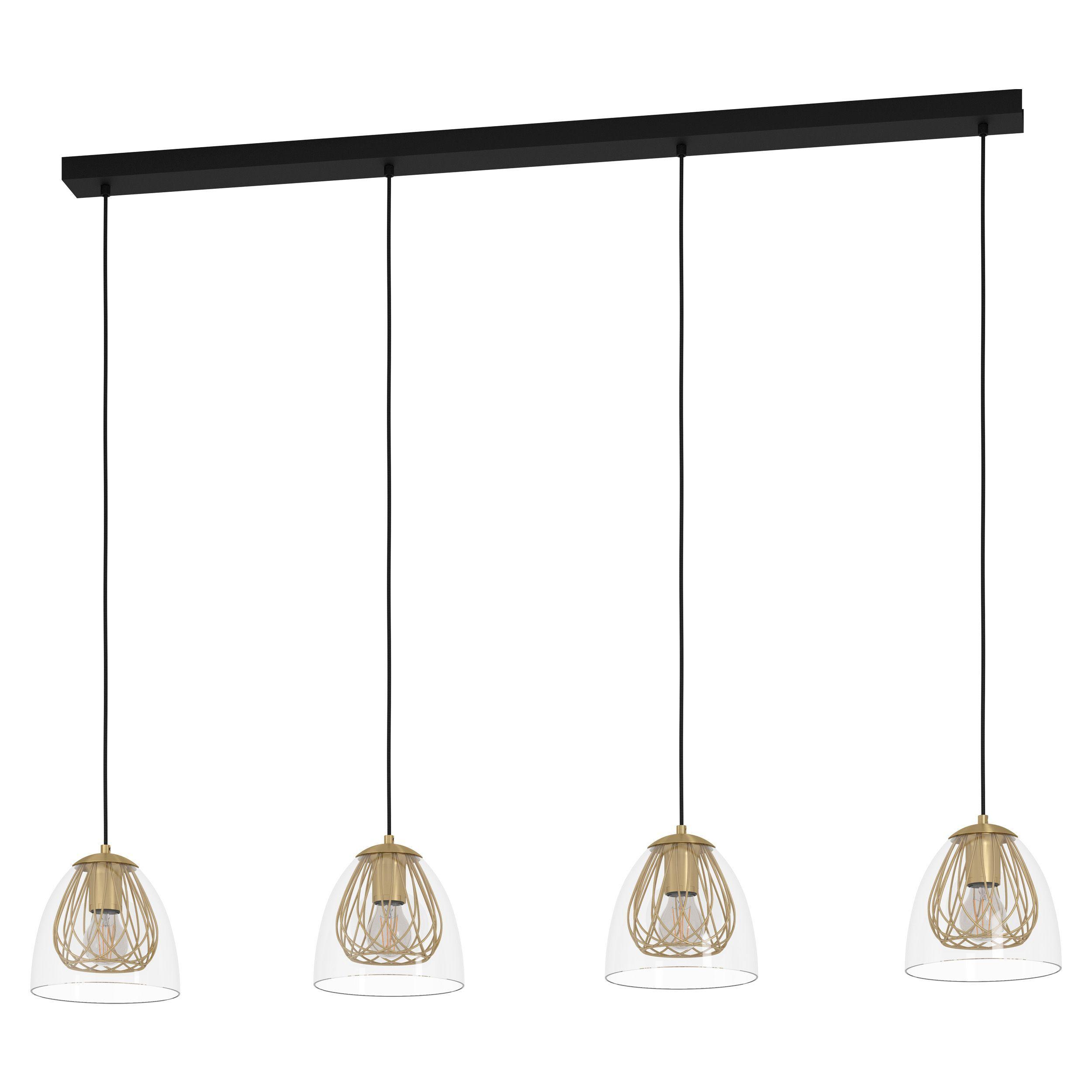 Lámpara Colgante Jazminia Acero Negro E27 4X40W IP20 Cod.390038-0