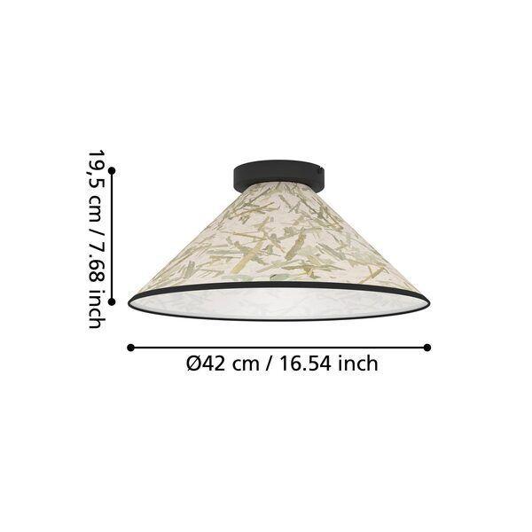Lámpara de Techo Oxpark Acero Hojas de Bambú E27 1X25W IP20 Cod.43941-4