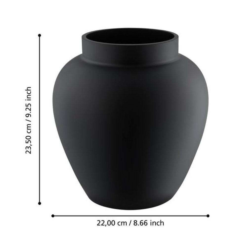 Adorno Jarrón Florero ASINDRO vidrio Negro 23x22 cm-2