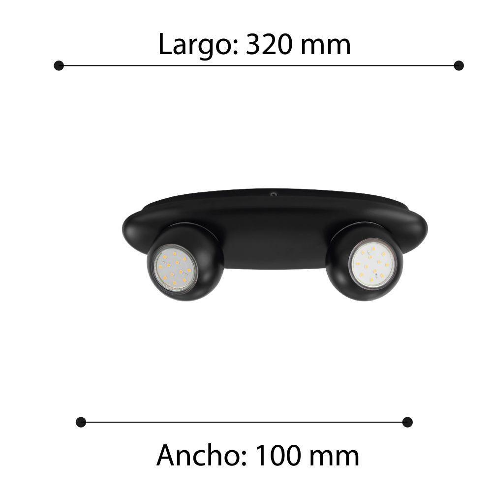 Apliqué de techo/pared Norbello Acero GU10 Led incluida 2X5W -2