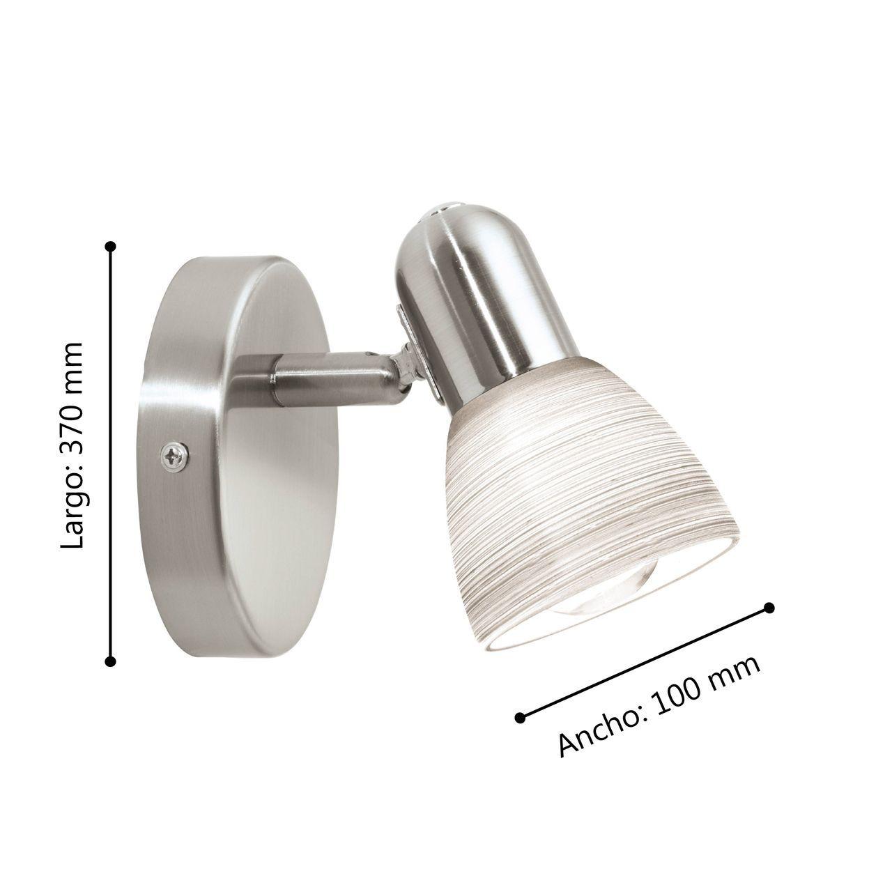 FOCO SOBREPUESTO PARED DAKAR ACERO NIQUEL MATE 1X40W E14 COD.88472-2