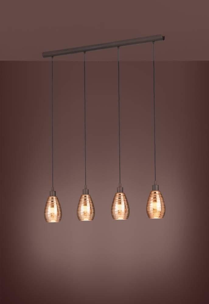 LAMPARA COLGANTE SIRACUSA ACERO CAFÉ E27 4X60W IP20 COD.39507-2