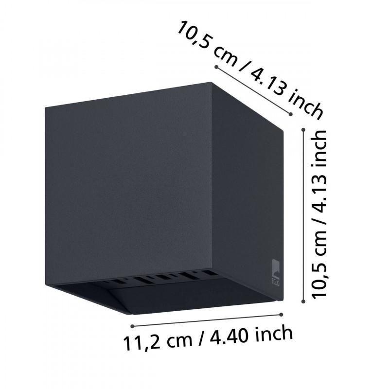 Lampara Aplique Exterior Calpino Aluminio Led incluida 2X3w IP54 Cod.900445-3
