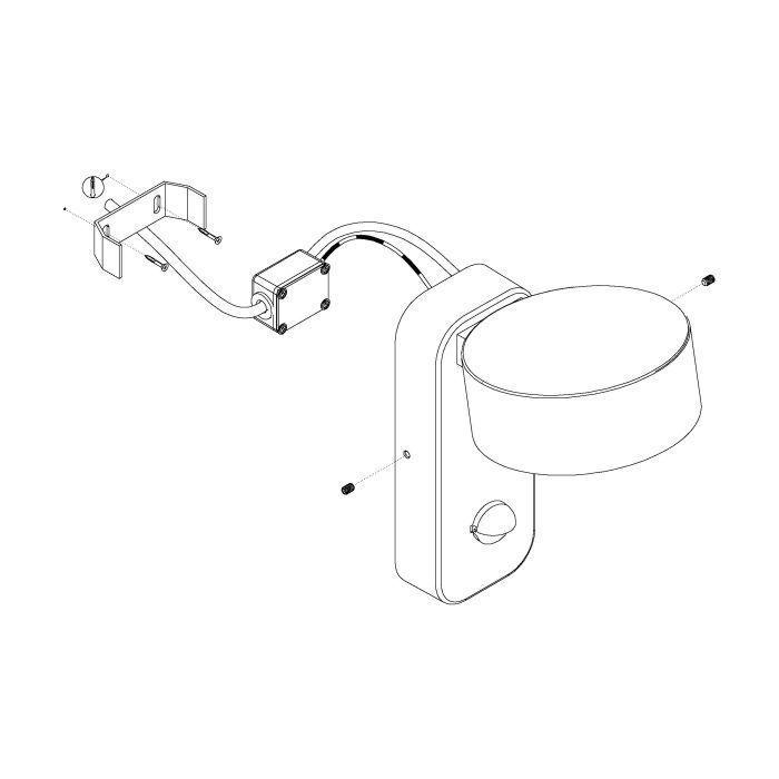 APLIQUE PARED PALOSCO ACERO NEGRO LED INCLUIDA 6W IP44 COD. 98738-3
