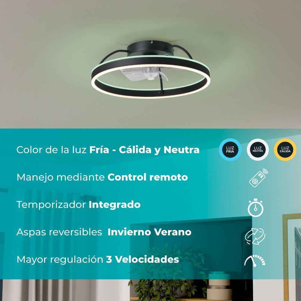 Ventilador Techo Marinella Luz Regulable CControl Silencioso Cod35193-4