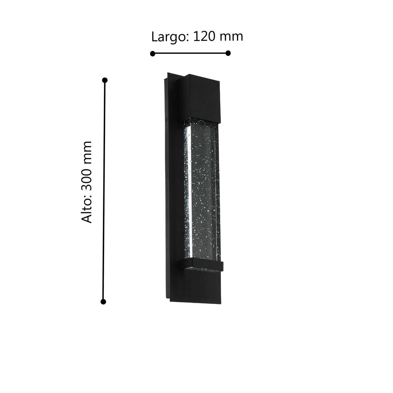 Apliqué Pared Villagrazia Aluminio Negro 2X3W IP44 LED INCLUIDA COD.98153-1