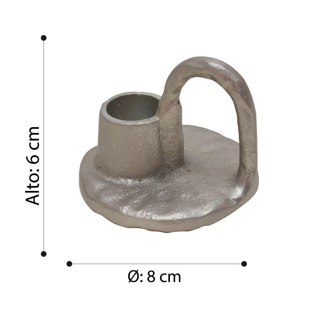 Adorno Portavela JELLICOE aluminio níquel Gris 6×8 cm-2