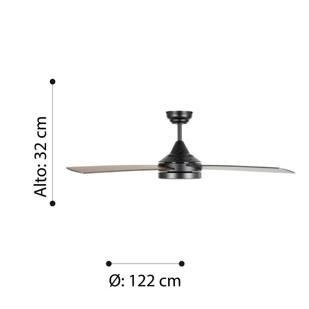 Ventilador Trinidad CRemoto luz regulable aspas reversibles Cod35085-4