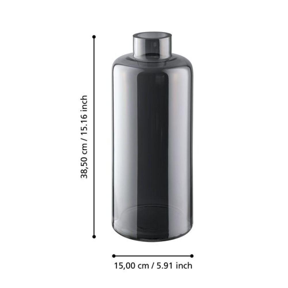 Adorno Jarrón de vidrio NABAS satinado Negro 73×25cm-2