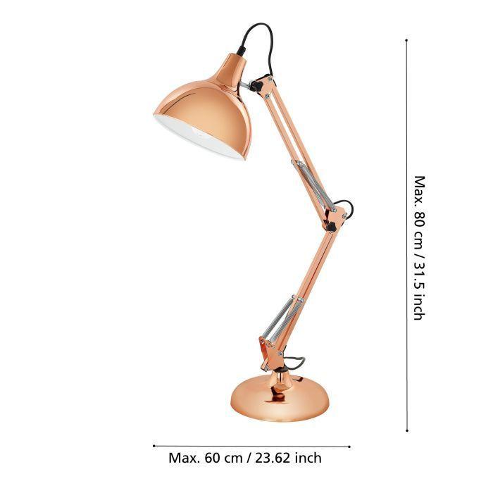 Lámpara Escritorio Borgillio Cobre Vintage DM190 1X60W E27-2