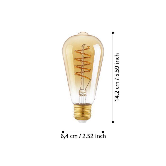 Ampolleta Deco Ambar Espiral 4W E27 DM64 2200K 270LM-2