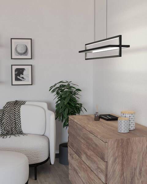 Lámpara Colgante Siberia Acero Negro Led inclusive 34w cod900466-2