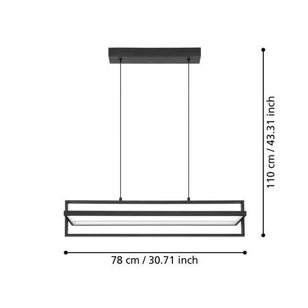 Lámpara Colgante Siberia Acero Negro Led inclusive 34w cod900466-4