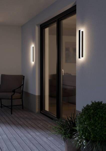 Lámpara Aplique Neviano Acero Negro IP65 Cod.900676-2