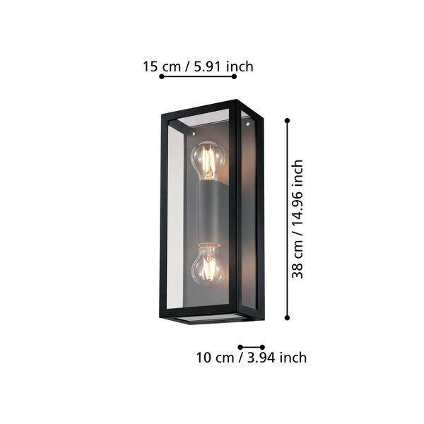 Apliqué de Pared Eglo Alamonte Exterior acero E27 2X60W IP44 Cód98273-2