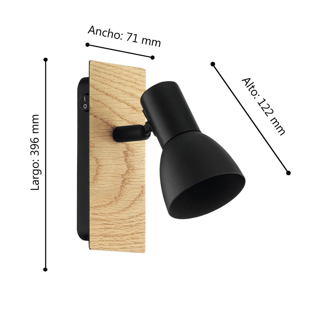 LAMPARA SOBREPUESTO FOCO  BARNHAM ACERO MADERA 1X3W GU10 LED COD.205093-2