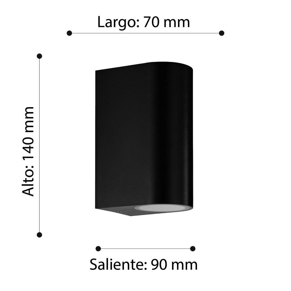 Aplique Pared Scogliera Acrilico negro GU10 2X5W IP44 Cod74022-2
