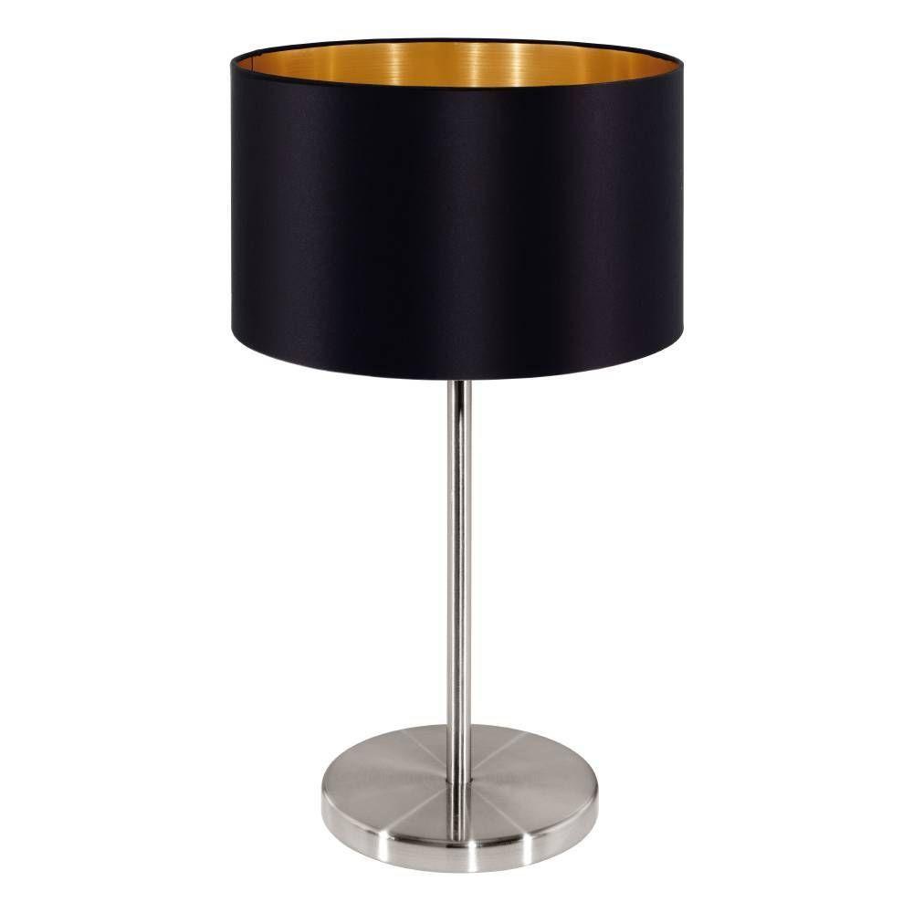 Lámpara Sobremesa Maserlo Acero Negro Dorado 1X60W E27 cod.31627-0