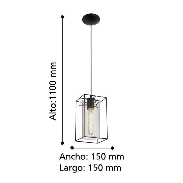 Lámpara Colgante Loncino Vintage Acero 1X60W E27-2
