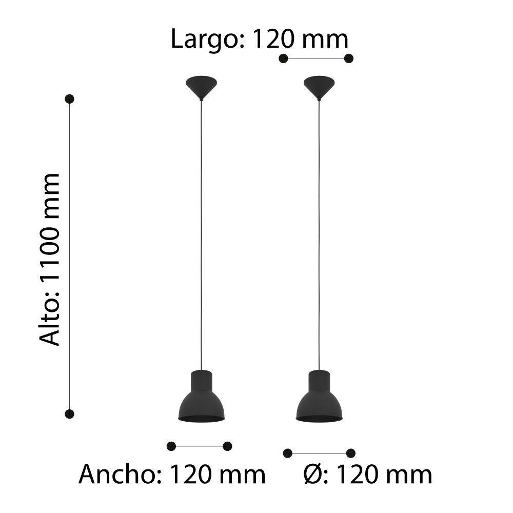 LAMPARA  COLGANTE X2 CAPOLIVERI ACERO NEGRO E27 2X40W COD206363M-2