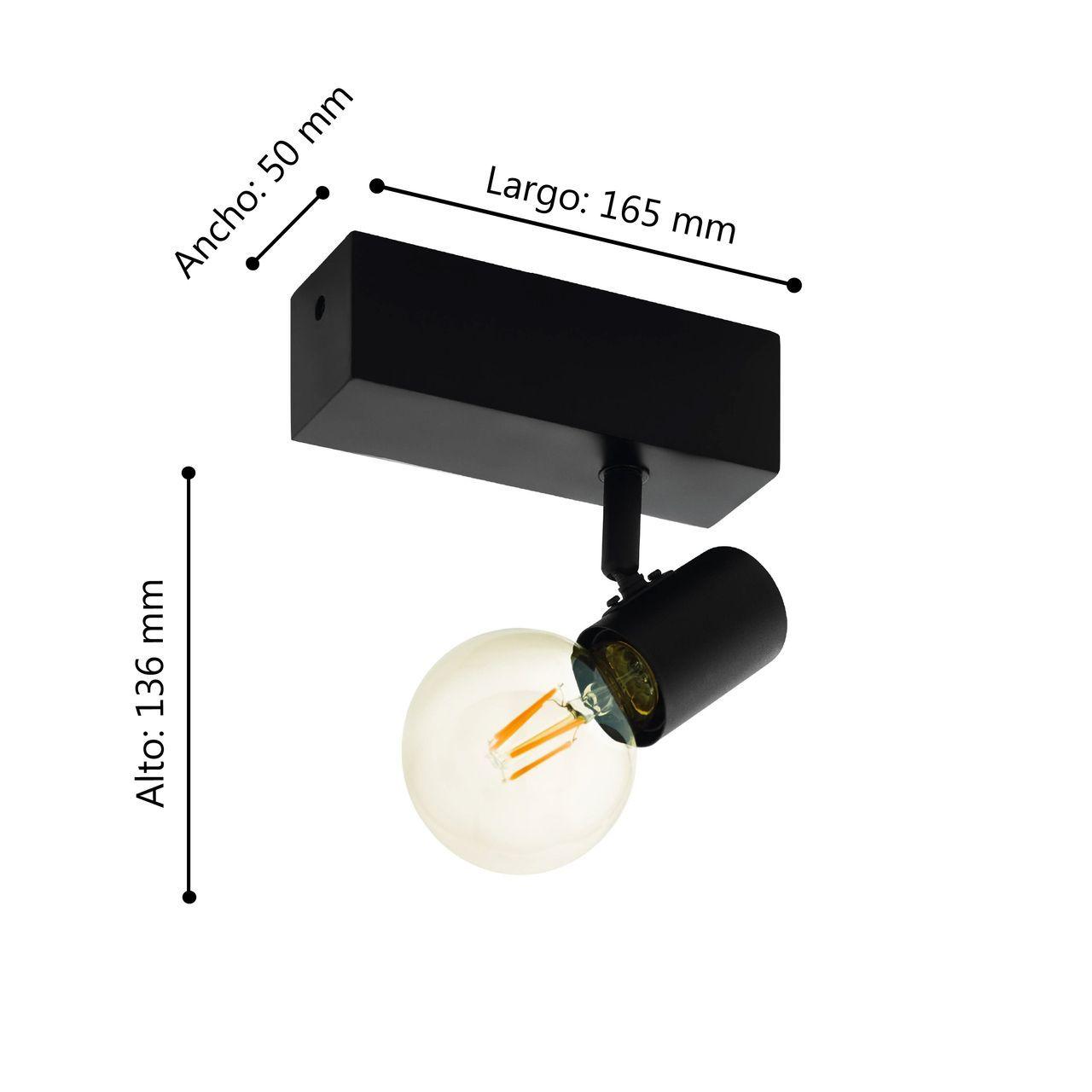 FOCO TECHO TOWNSHEND ACERO NEGRO 1X10W E27 IP20 COD.205098-2