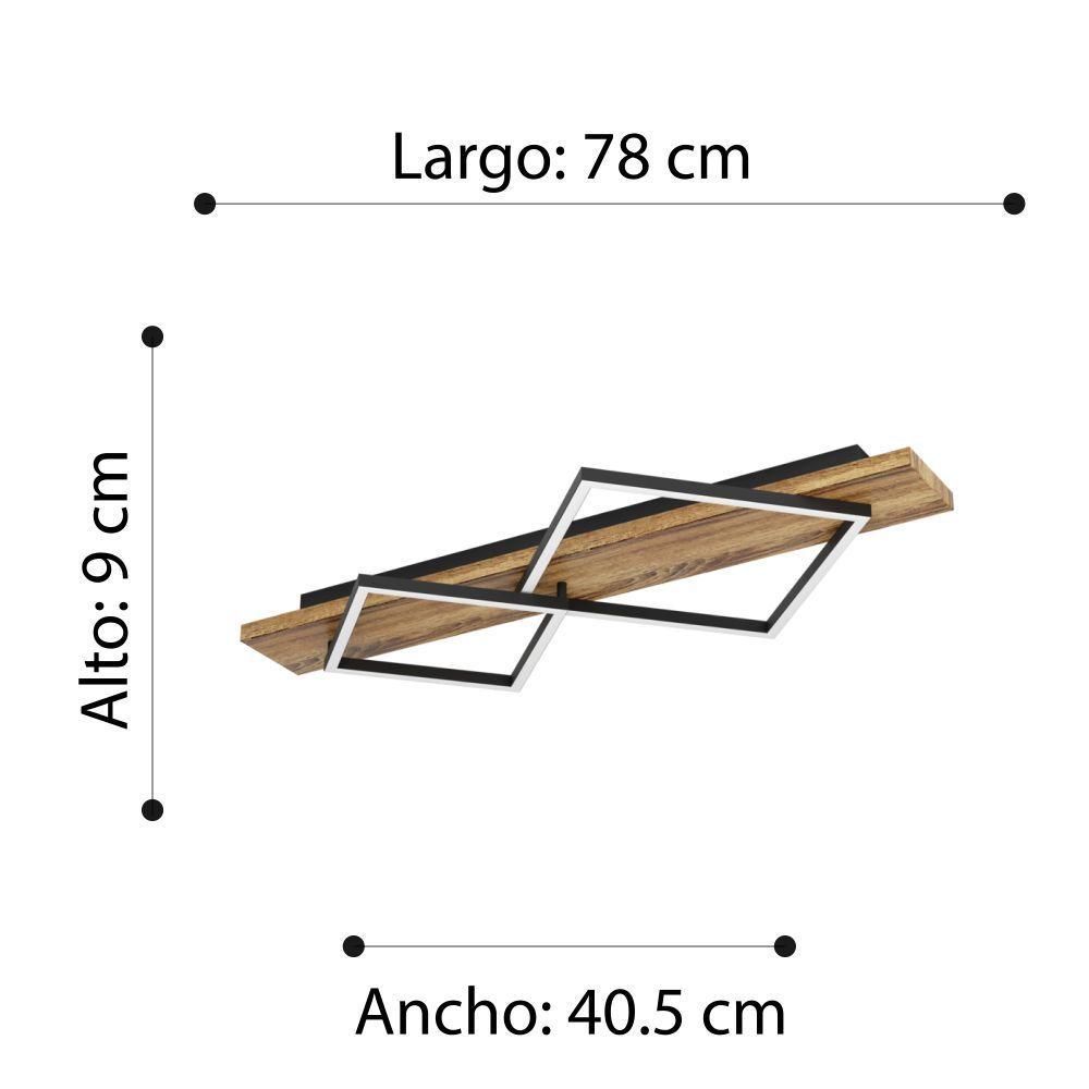 Apliqué de Techo Eglo Boyal Negro Cafe Led 1X13W 1X15W IP20  Cód901935-2