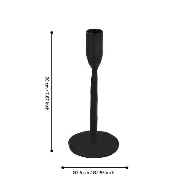 Adorno Portavela JELLICOE aluminio níquel Negro 20×8cm-2