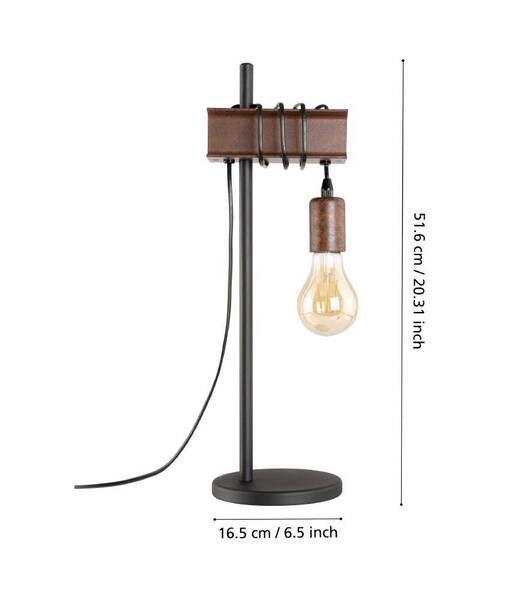 Lamparas Sobremesa Townshend acero café E27 1X10W Cód43525-3