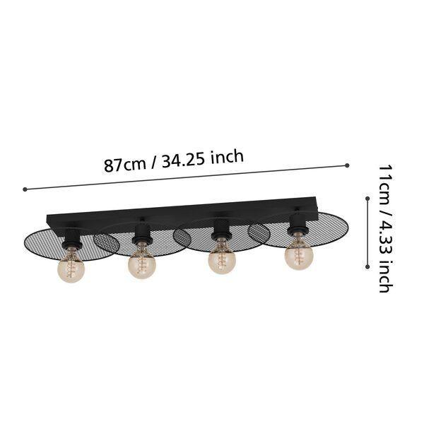 Lámpara de Techo Ikeston Acero E27 4X40W IP20 Cod.43729-2